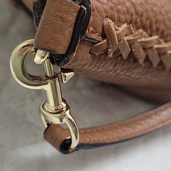 REBECCA MINKOFF Pebble Grained Brown Small Leather Crossbody Bag - Picture 7 of 12